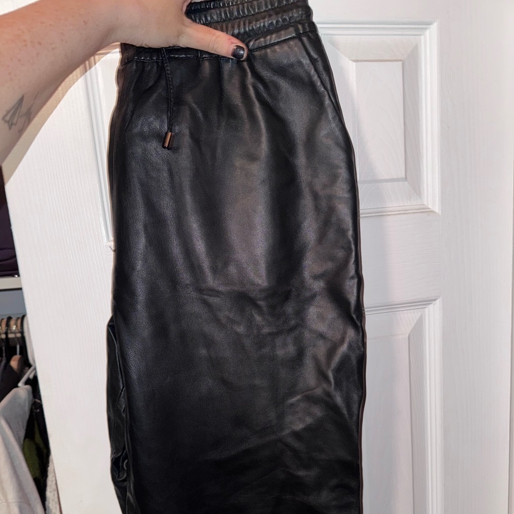 Drawstring Leather Pants - Picture 5 of 6